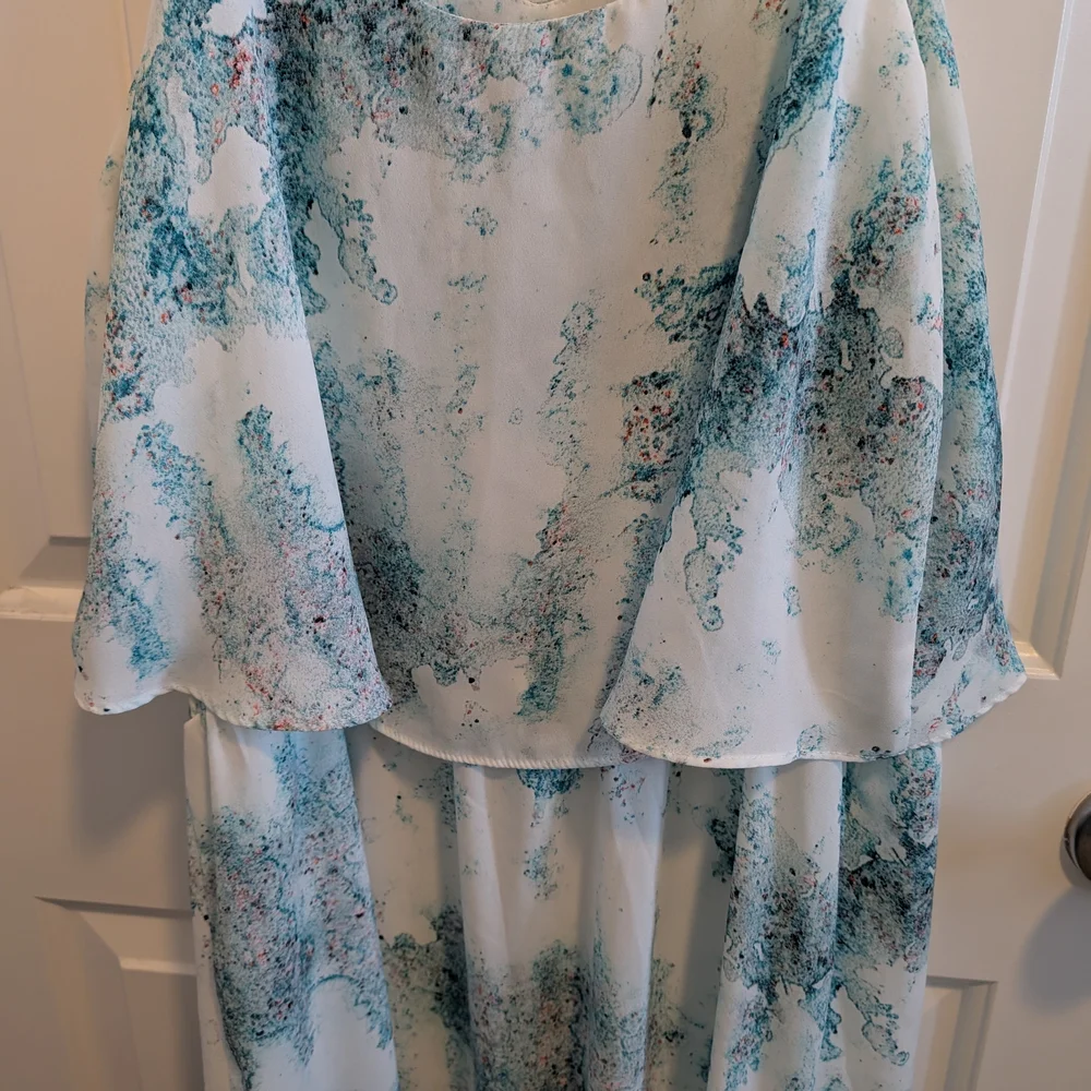 Massimo Blue and White Maxi Dress - Picture 8 of 8